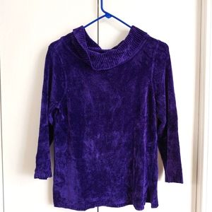 Rafaella Purple Sweater 3/4 Sleeves - Size Medium